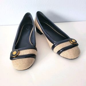 Tory Burch Fabric/Leather Flat Shoes
